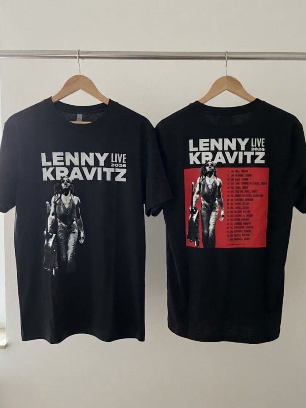 Lenny Kravitz Live 2026 Across Europe Tour Dates T-Shirt Reprint